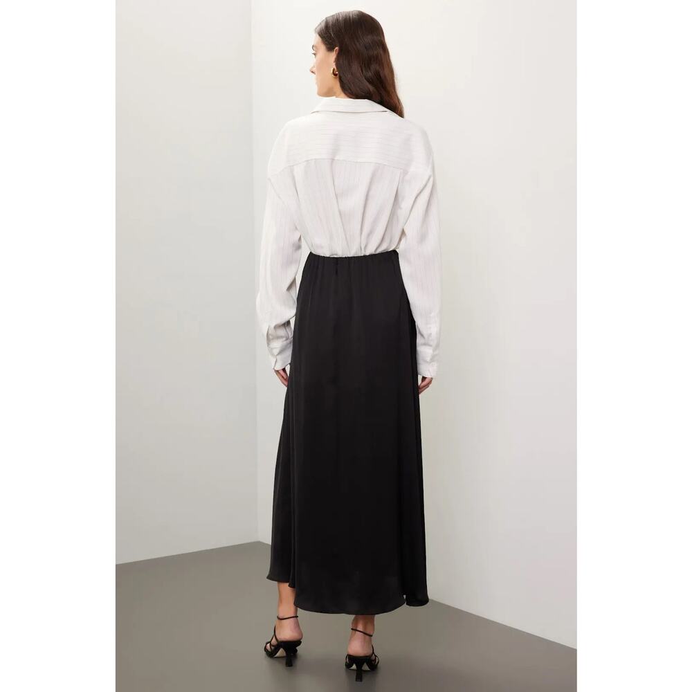 Donni Sz XS XSmall 0/2 Black Classic Satin Simple Midi Slip Skirt Silky Satin - Picture 2 of 5